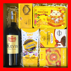 Hộp Quà Tết Tông Vàng Rượu Vang Kevin