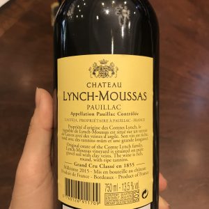 Mặt sau chai Château Lynch-Moussas