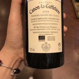 Mặt sau chai Château Canon La Gaffelière