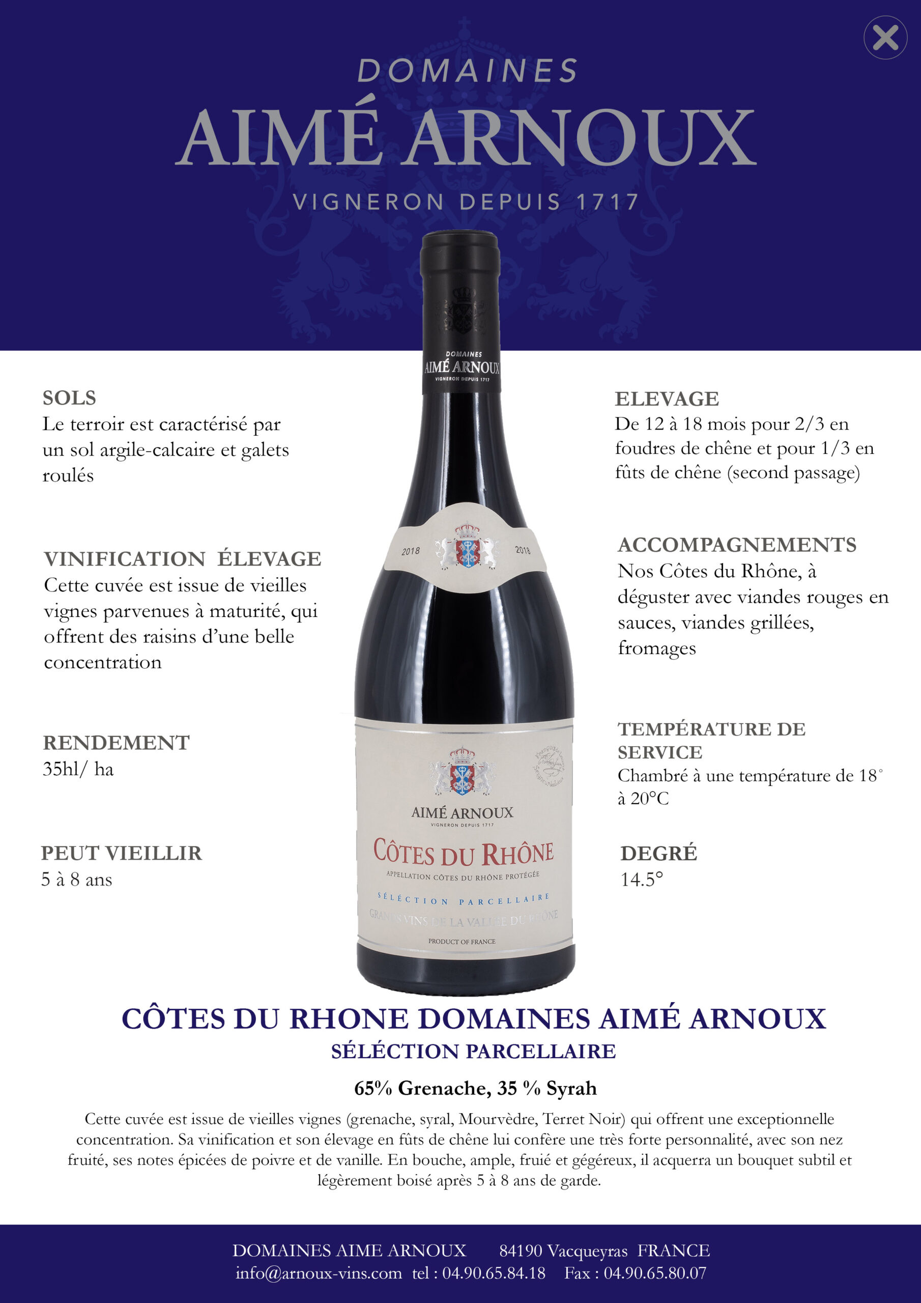 Aime arnoux cotes du rhome