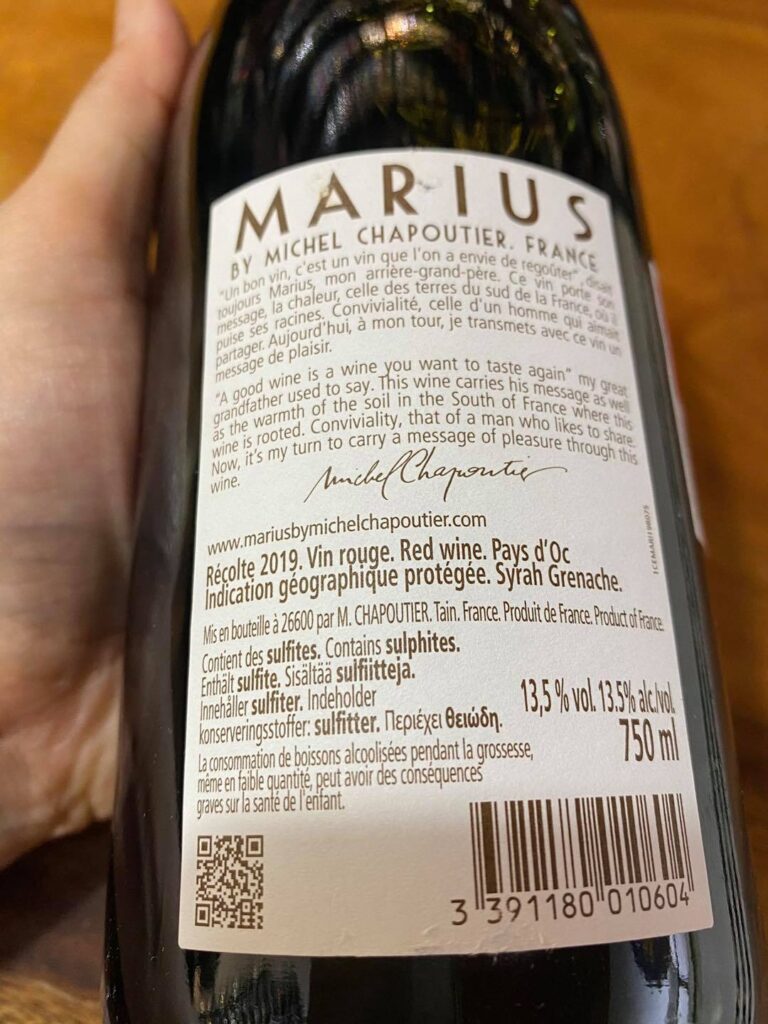Vang Marius Syrah Grenache