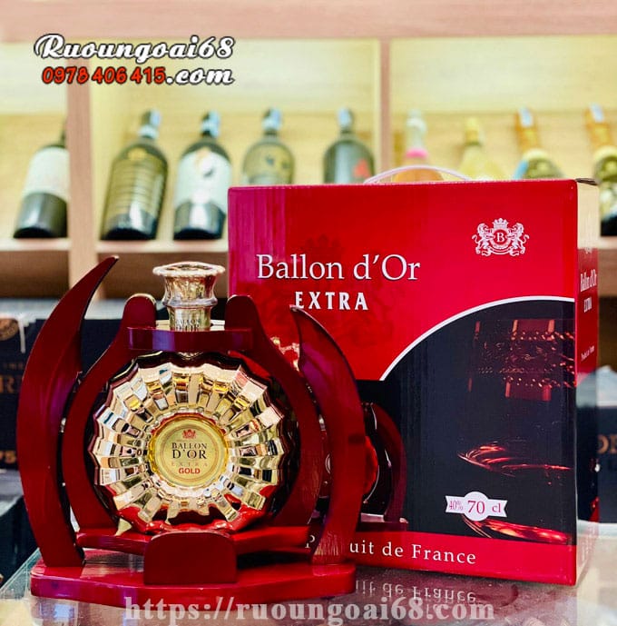Rượu Ballon Dor XO Extra Gold Kệ Gỗ